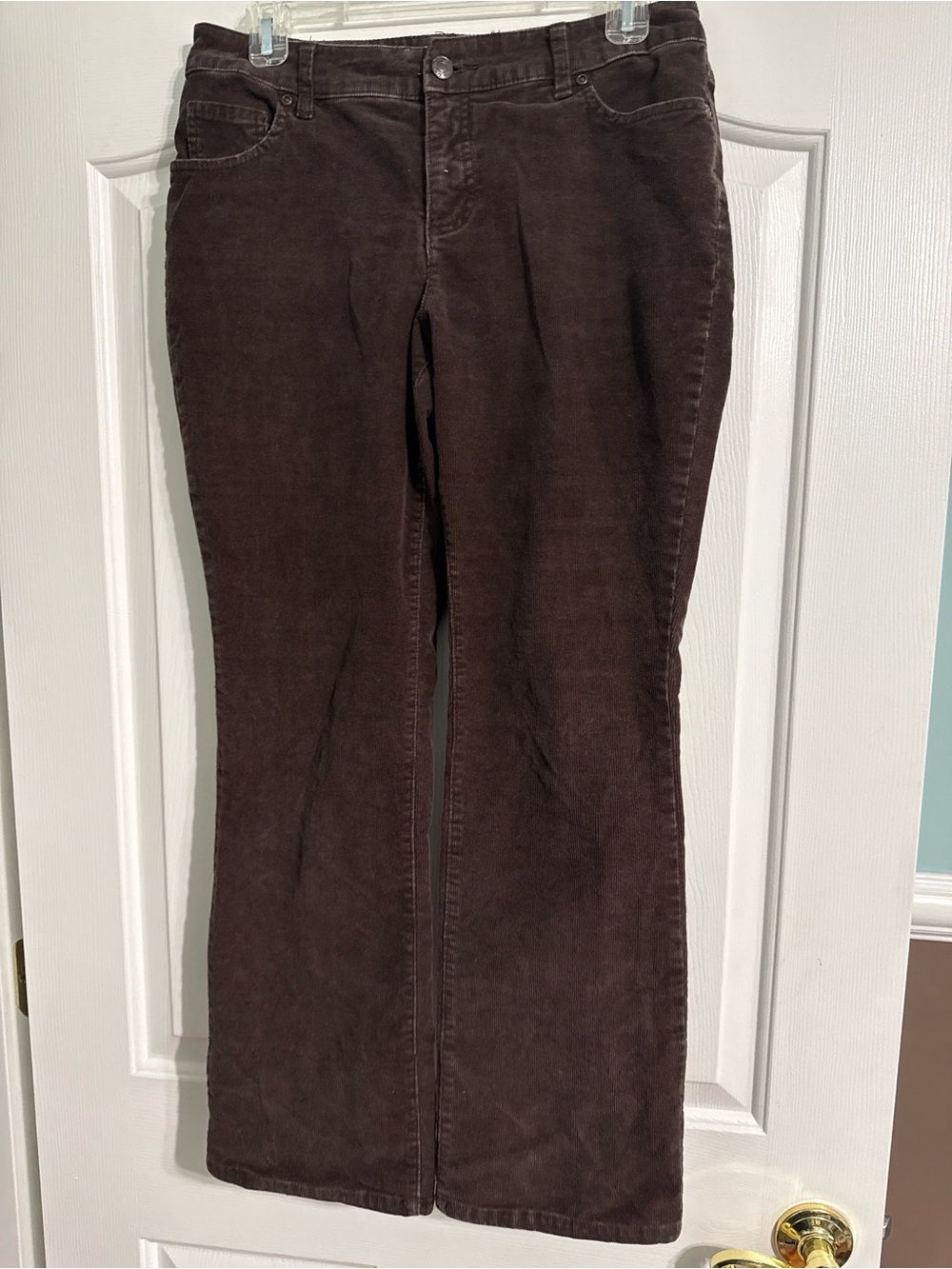 St. John's Bay Dark Brown Corduroy Straight-Leg Pants